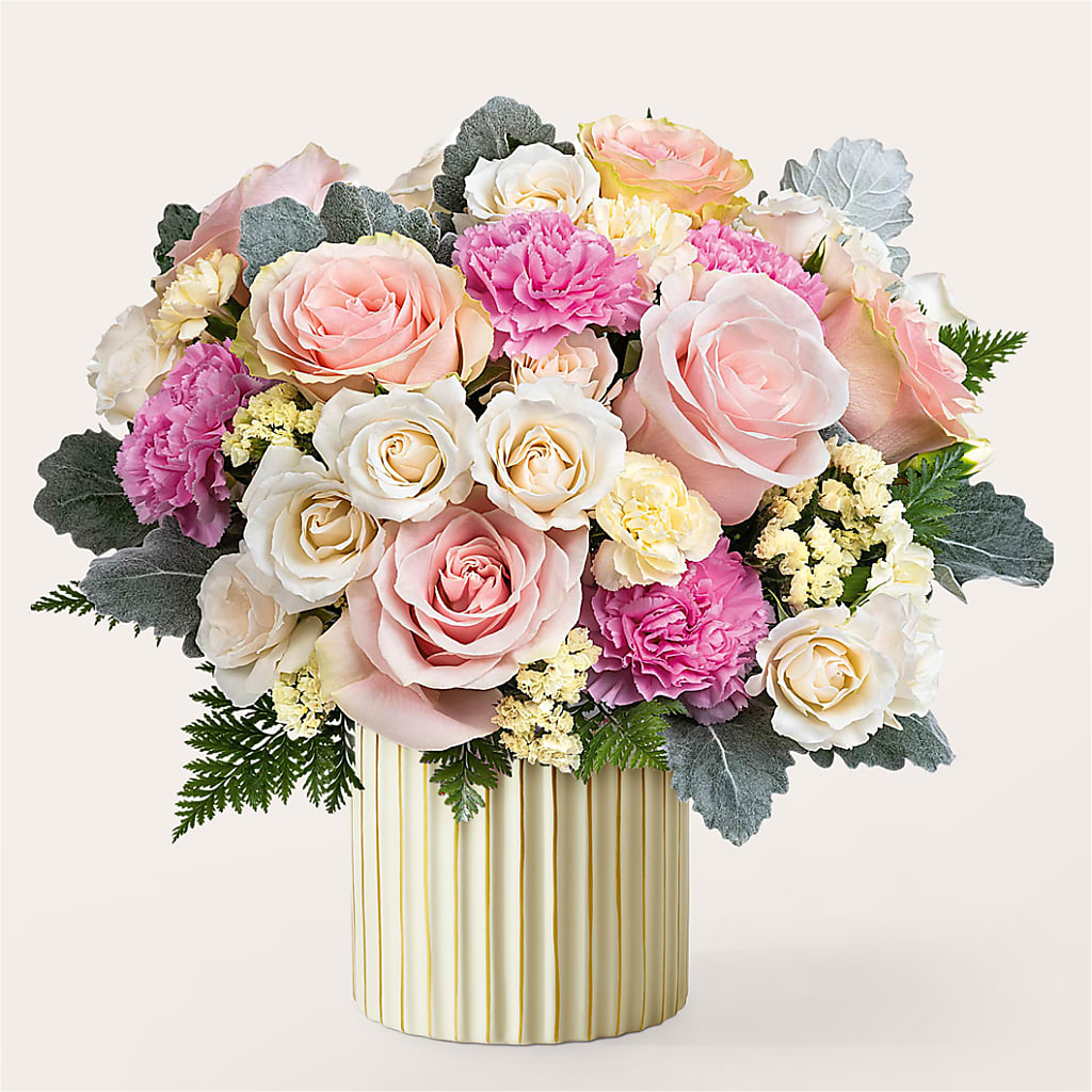 Blissful Moments Bouquet with Ivory Vase – Star Market, West Bridgewater MA