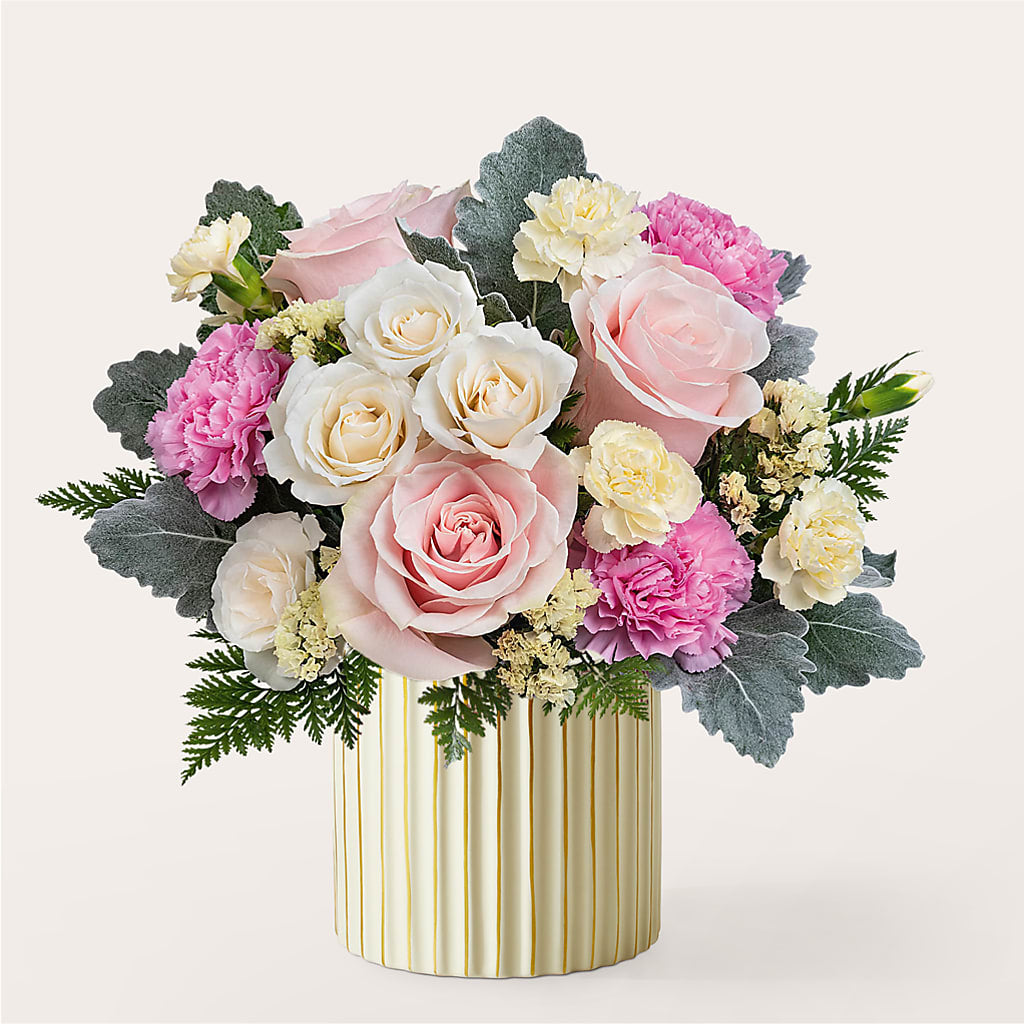 Blissful Moments Bouquet with Ivory Vase – Star Market, West Bridgewater MA