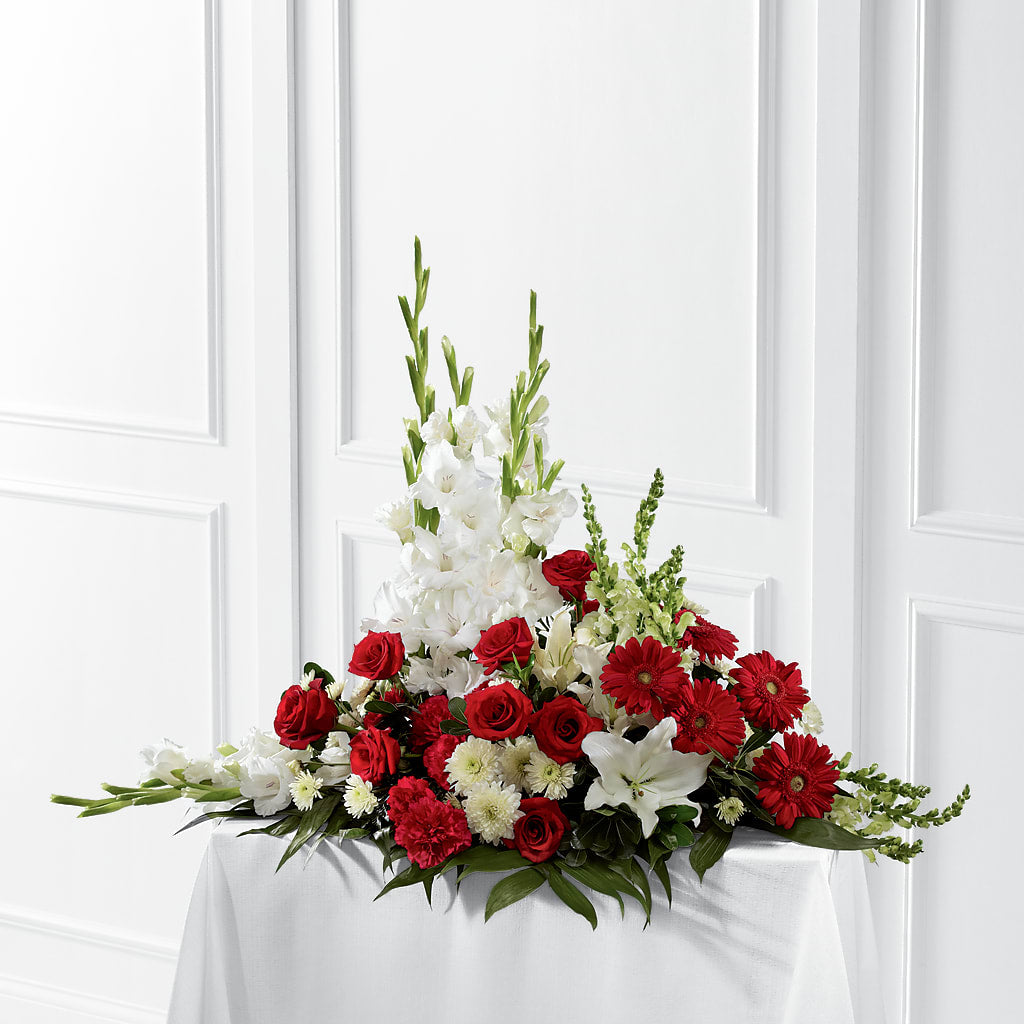 Crimson & White Arrangement – Star Market, West Bridgewater MA