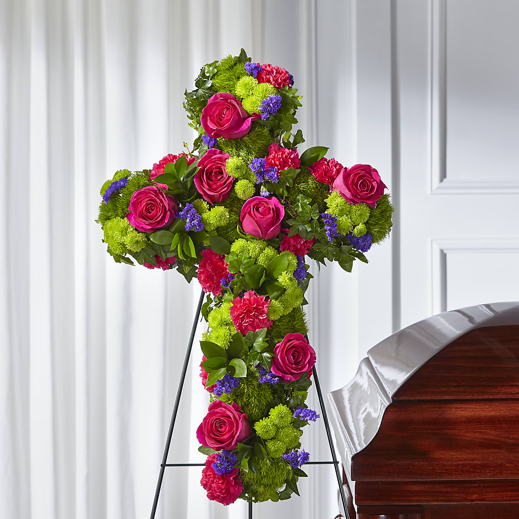 Tribute Rose Floral Cross – Star Market, West Bridgewater MA