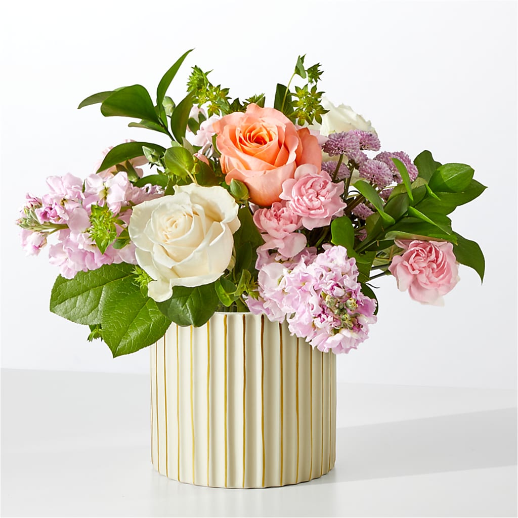 French Market Bouquet with Ivory Vase – Star Market, West Bridgewater MA