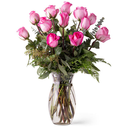 Unforgettable Dozen Rose Pink –  Star Market, West Bridgewater MA