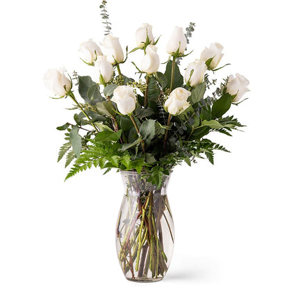 Unforgettable Dozen Rose White –  Star Market, West Bridgewater MA