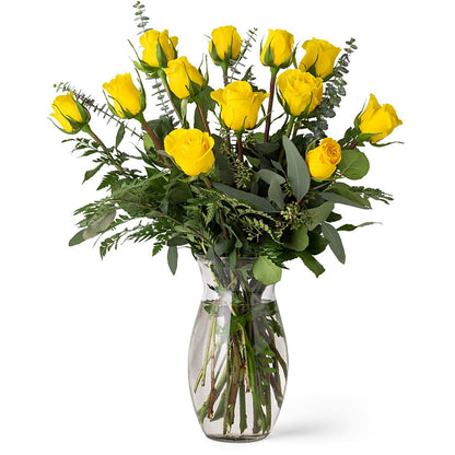 Unforgettable Dozen Rose Yellow –  Star Market, West Bridgewater MA