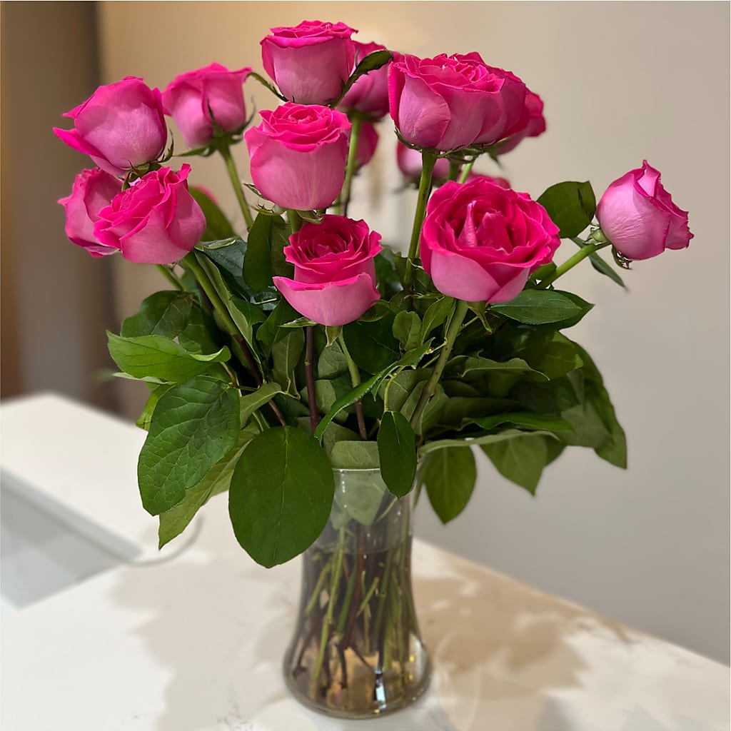 Long Stem Pink Rose Bouquet –  Star Market, West Bridgewater MA