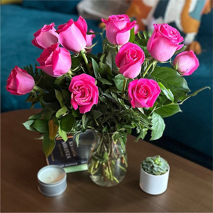 Long Stem Pink Rose Bouquet –  Star Market, West Bridgewater MA