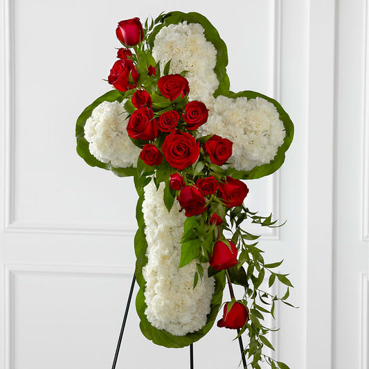 Floral Cross Easel –  Star Market, West Bridgewater MA