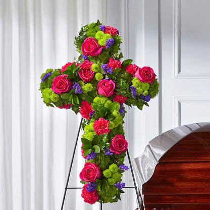 Tribute Rose Floral Cross –  Star Market, West Bridgewater MA