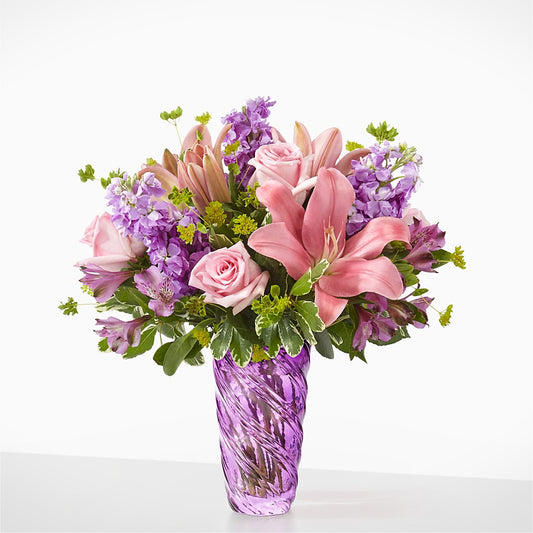 Precious Petals Bouquet with Luxe Swirl Vase –  Star Market, West Bridgewater MA