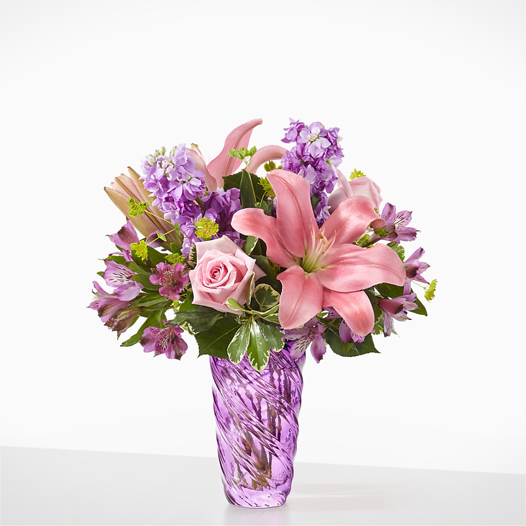 Precious Petals Bouquet with Luxe Swirl Vase –  Star Market, West Bridgewater MA