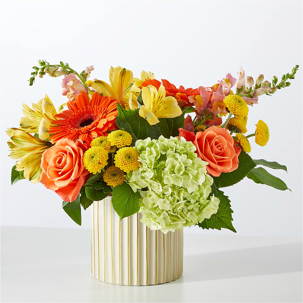 Autumn Sunshine Bouquet with Ivory Vase –  Star Market, West Bridgewater MA