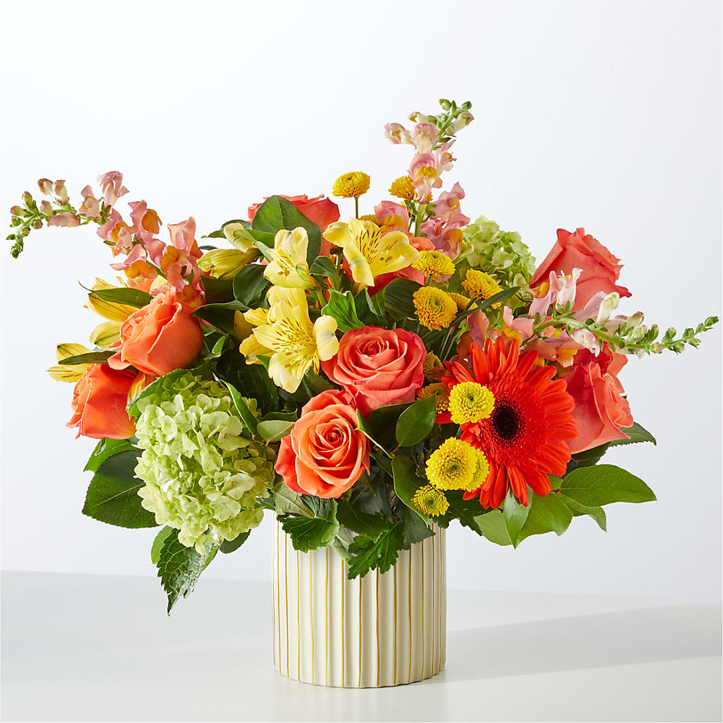 Autumn Sunshine Bouquet with Ivory Vase –  Star Market, West Bridgewater MA