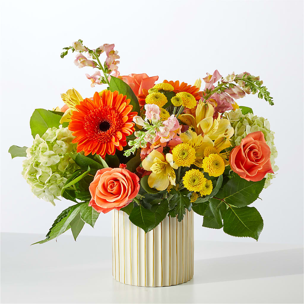 Autumn Sunshine Bouquet with Ivory Vase –  Star Market, West Bridgewater MA