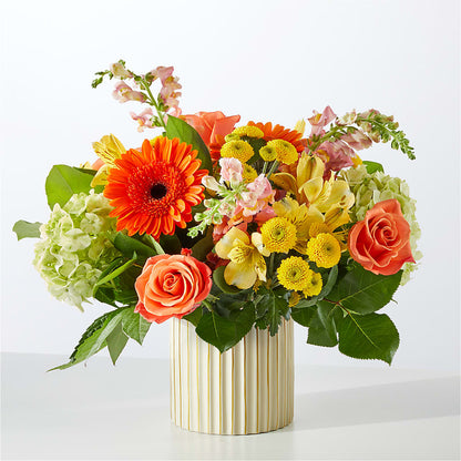 Autumn Sunshine Bouquet with Ivory Vase –  Star Market, West Bridgewater MA