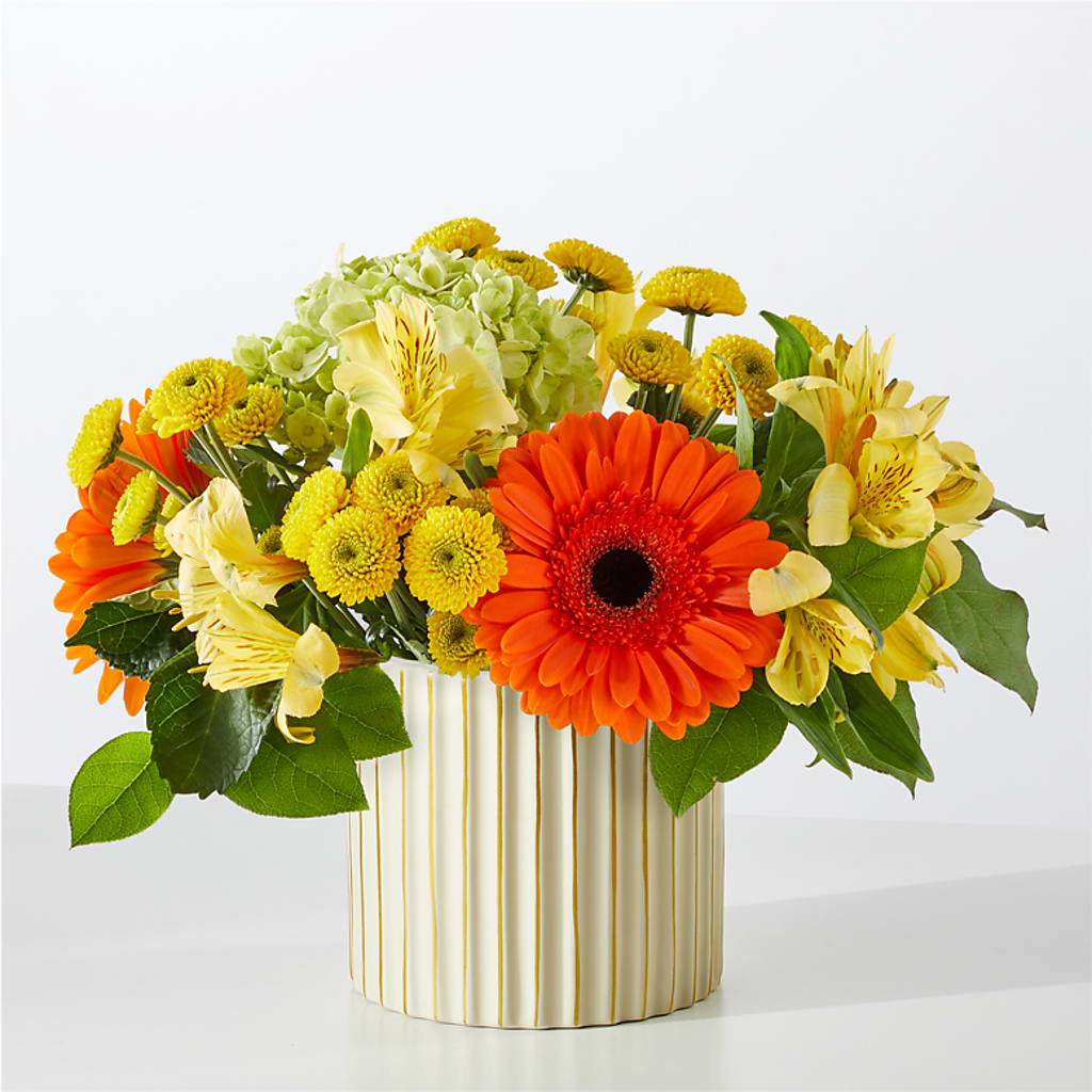Autumn Sunshine Bouquet with Ivory Vase –  Star Market, West Bridgewater MA